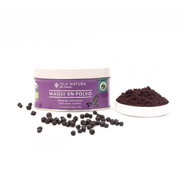 Maqui Bio en Poudre de 35G dans sa boite en métal